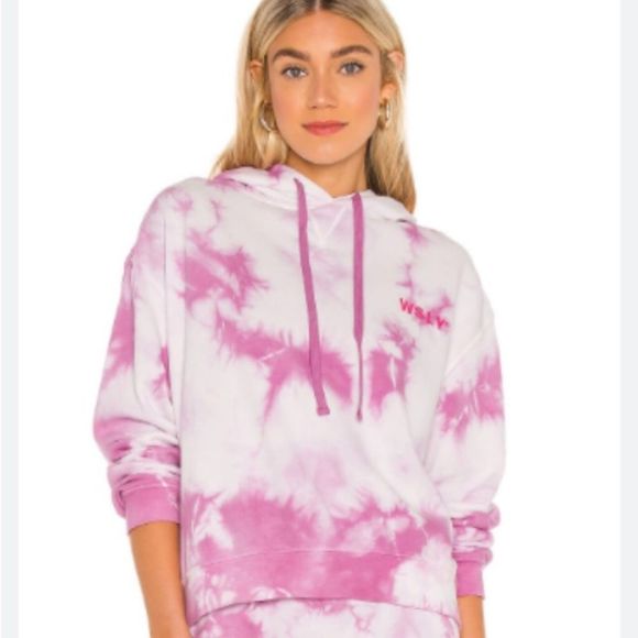 WOMENS WSLY XXS Ecosoft Classic Hoodie in Washed Orchid Tie Dye - Picture 1 of 10